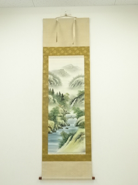 道具 ] - 道具 春峰筆 彩色山水 肉筆絹本掛軸 | ネットショップ圭